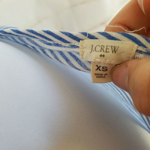 3/$25 J CREW factory tank XS sequins stripe blue - Picture 5 of 6